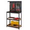 Black Steel MDF Workbench with Pegboard, Shelves, Tool Holders and Heavy Duty Design
